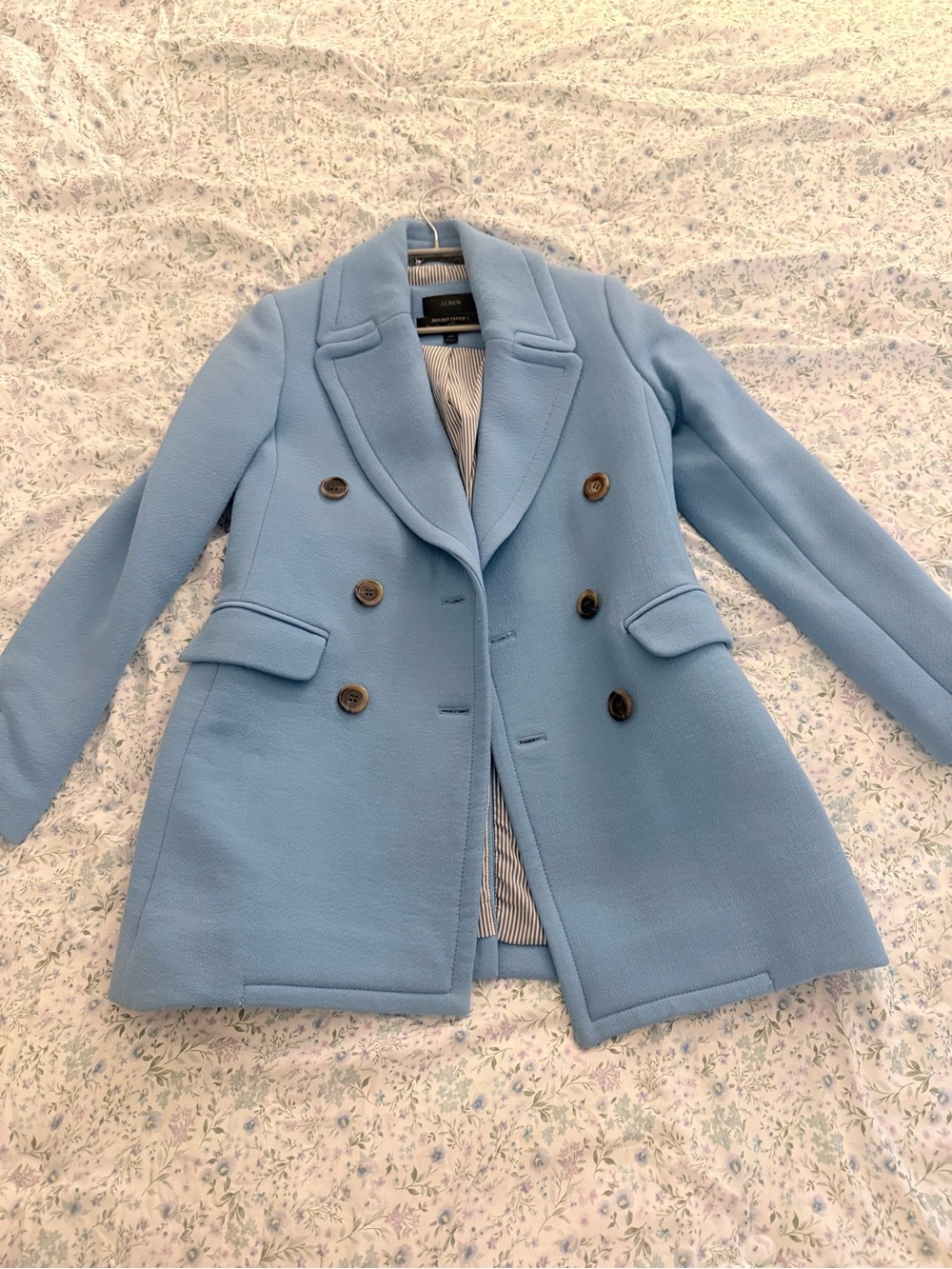 J. Crew Light Blue Double-Breasted Peacoat